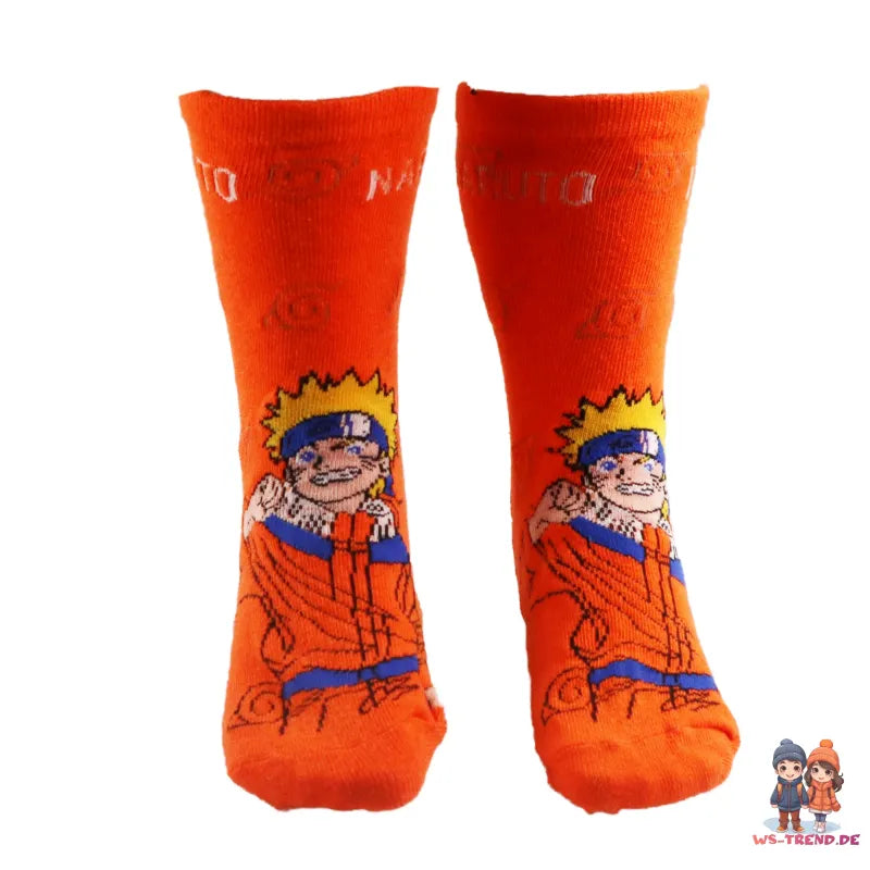 Naruto Shippuden Sasuke Kakashi Lange Kinder Socken 3er Pack - WS-Trend.de 23-34
