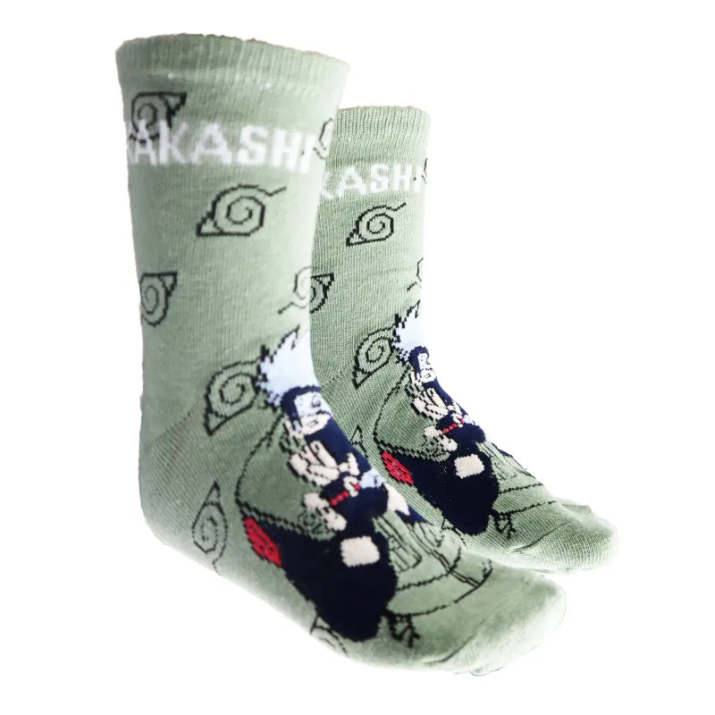 Naruto Shippuden Sasuke Kakashi Lange Kinder Socken 3er Pack - WS-Trend.de 23-34