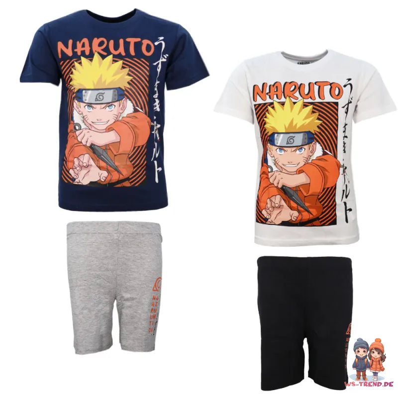 Anime Naruto Shippuden kurzarm Schlafanzug Pyjama Shirt Shorts - WS-Trend.de 134-164