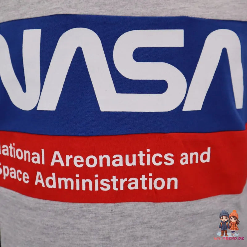 NASA Space Center Kinder langarm T Shirt Jungen WS Trend.de 134 164 Baumwolle Schwarz Grau