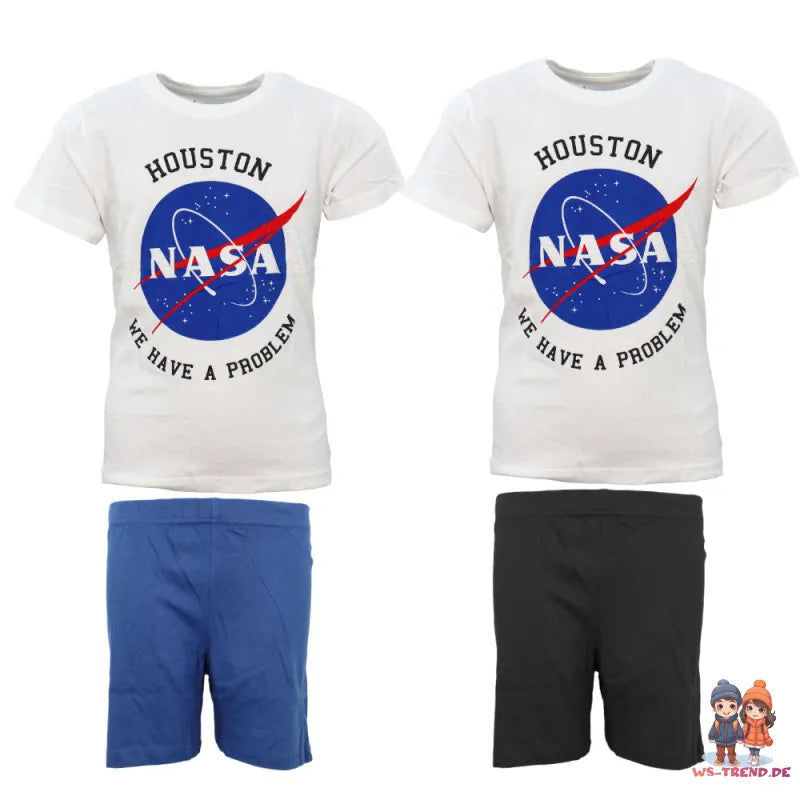NASA Space Center Jugend Jungen Schlafanzug kurzarm Pyjama - WS-Trend.de 134 bis 164