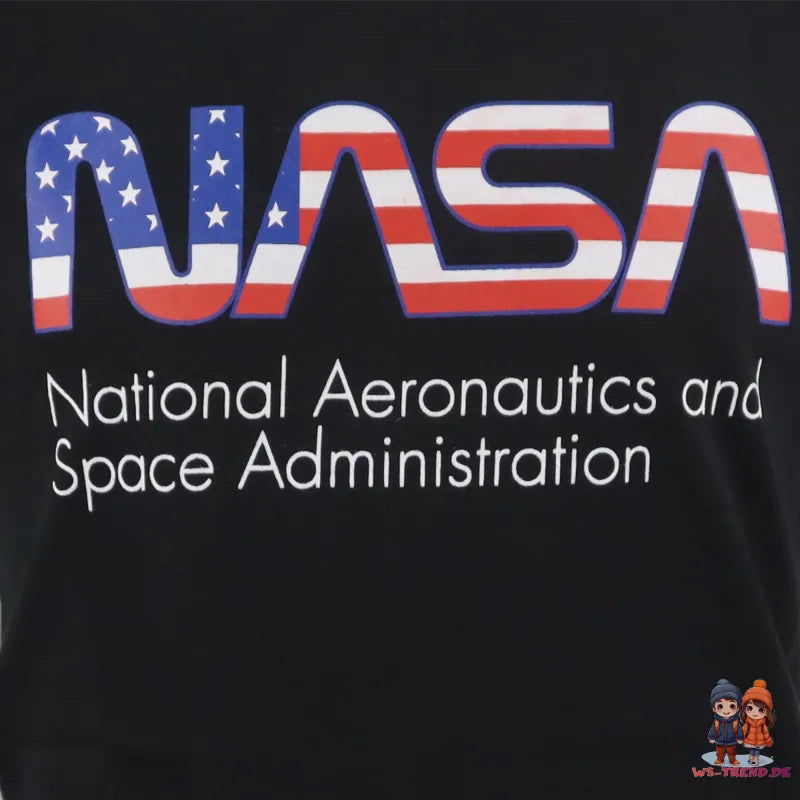 NASA Space Center Kinder Jungen T-Shirt - WS-Trend.de 134-164 Baumwolle Schwarz Weiß
