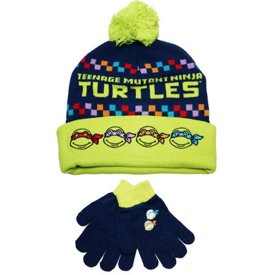 Teenage Ninja Mitantant Turtles Kinder Wintermütze Bommelmütze Handschuhe - WS-Trend.de 52 54