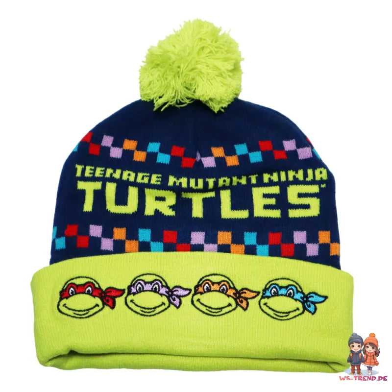 Teenage Ninja Mitantant Turtles Kinder Wintermütze Bommelmütze Handschuhe - WS-Trend.de 52 54