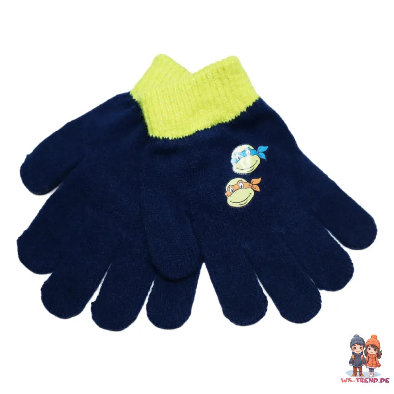 Teenage Ninja Mitantant Turtles Kinder Wintermütze Bommelmütze Handschuhe - WS-Trend.de 52 54