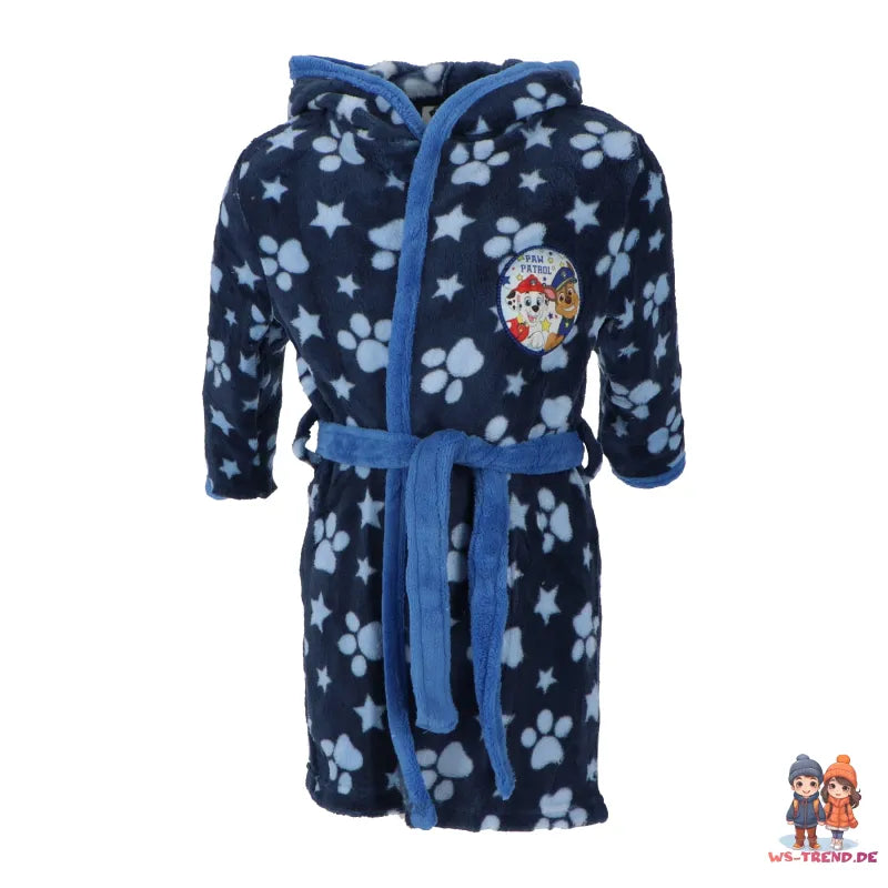 Paw Patrol Chase Marshall Jungen Fleece Bademantel mit Kapuze - WS-Trend.de Gr. 98 - 128