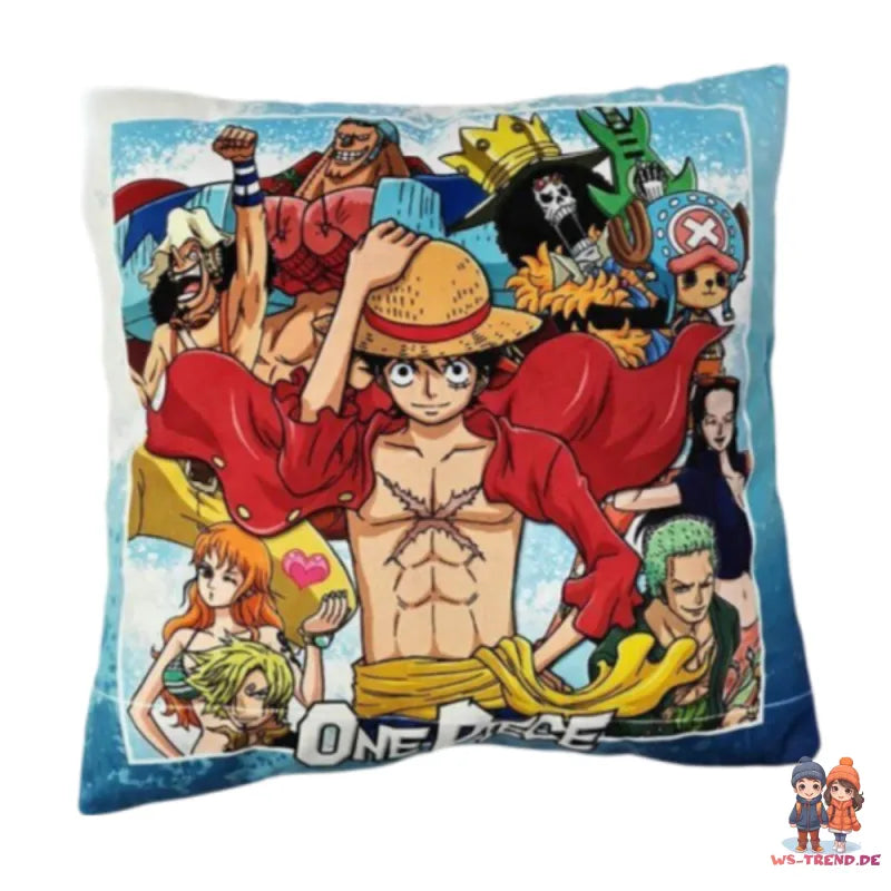 Anime One Piece Monkey D Ruffy Crew Kissen Dekokissen 40x40 cm - WS-Trend.de