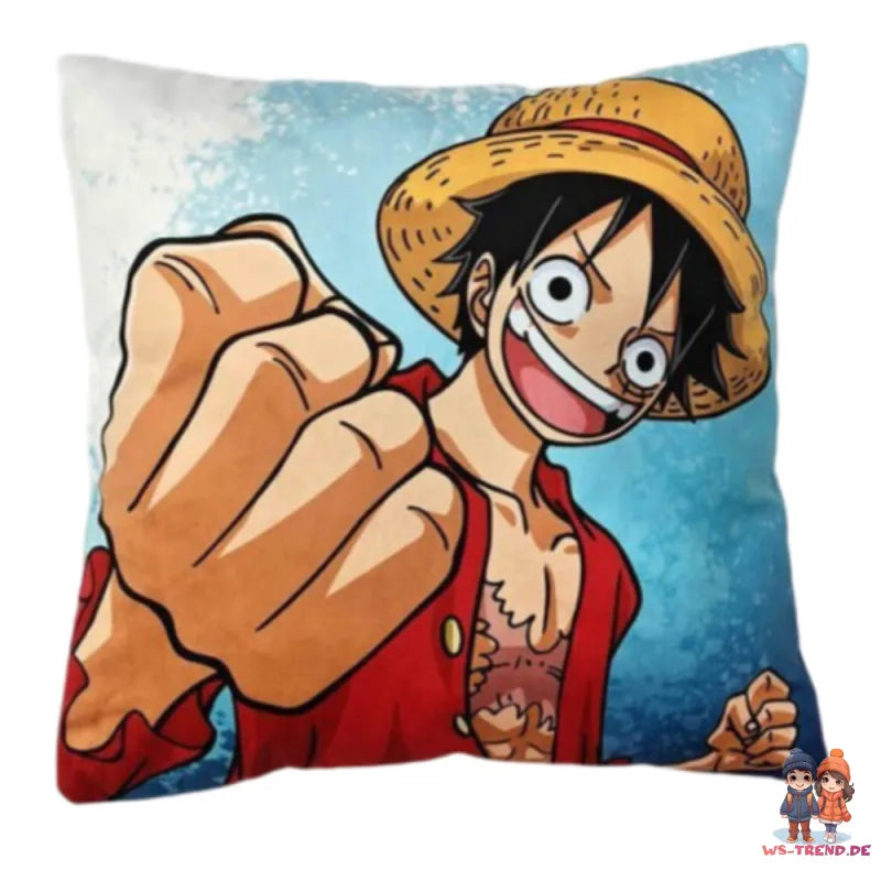 Anime One Piece Monkey D Ruffy Crew Kissen Dekokissen 40x40 cm - WS-Trend.de