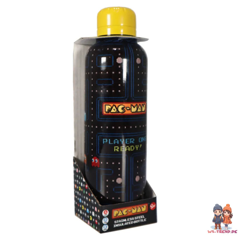 Pac-Man Gamer Thermoflasche Edelstahl Trinkflasche 515 ml - WS-Trend.de Wasserflasche