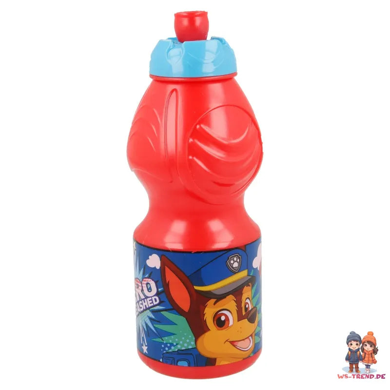 Paw Patrol Chase 4 teiliges Set Lunchbox mit Trinkbecher und Besteck - WS-Trend.de Marshall Brotdose Trinkflasche Löffel Gabel