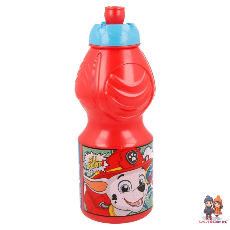 Paw Patrol Chase 4 teiliges Set Lunchbox mit Trinkbecher und Besteck - WS-Trend.de Marshall Brotdose Trinkflasche Löffel Gabel