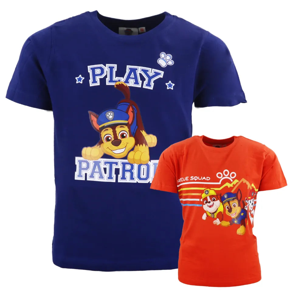 Pyjama Paw Patrol Manches Courtes - Chase, Rubble, Marshall - Garçon - 100% Coton - Licence Officielle