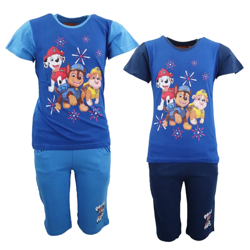 Paw Patrol Chase Rubble Marshall Sommerset Shorts plus T-Shirt - WS-Trend.de 98-128 Blau