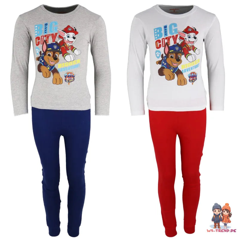 Paw Patrol Jungen Kinder Schlafanzug - WS-Trend.de Pyjama Nachtwäsche 98 - 128 Baumwolle