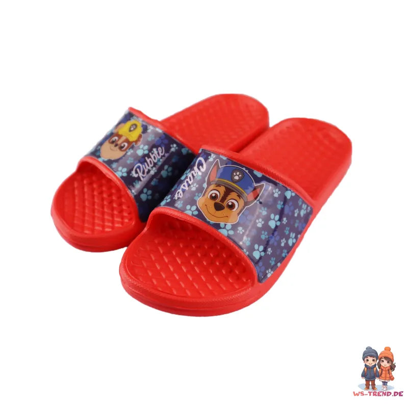 Paw Patrol Kinder Sandalen Badeschuhe - WS-Trend.de Latschen 25-32 Chase Rubble Rot