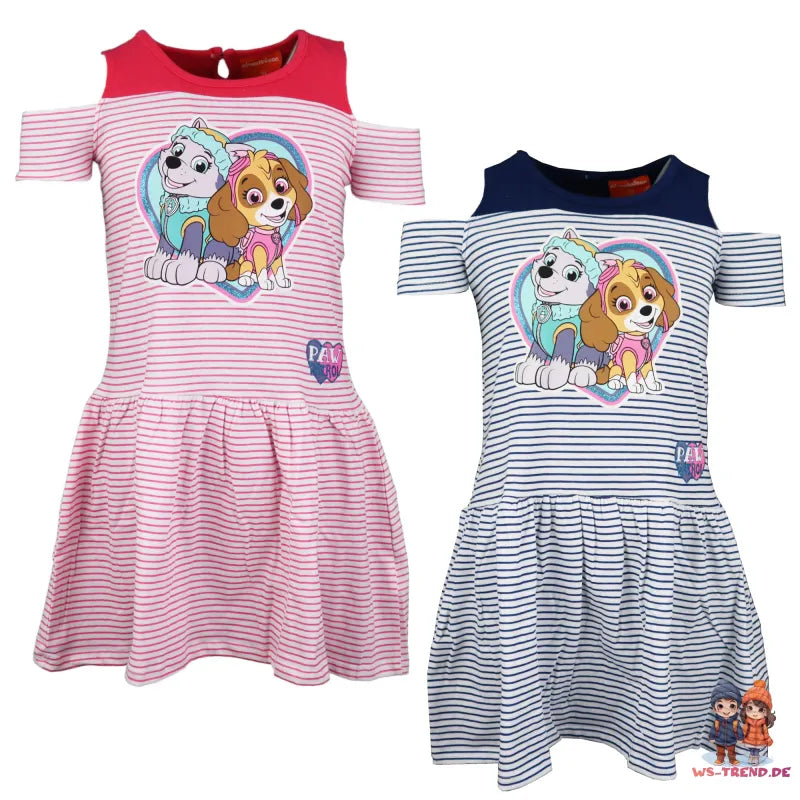 Paw Patrol Skye und Everest Kinder kurzarm Kleid - WS-Trend.de Sommerkleid 98 -128 Baumwolle