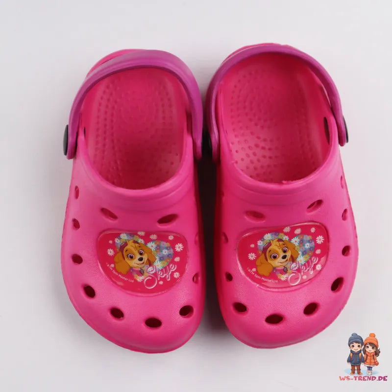 Paw Patrol Skye - Kinder Clogs Badeschuhe Rosa - WS-Trend.de Latschen Lila 22-33