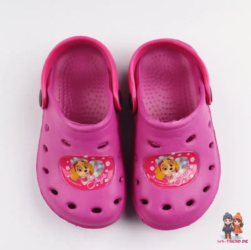 Paw Patrol Skye - Kinder Clogs Badeschuhe Rosa - WS-Trend.de Latschen Lila 22-33