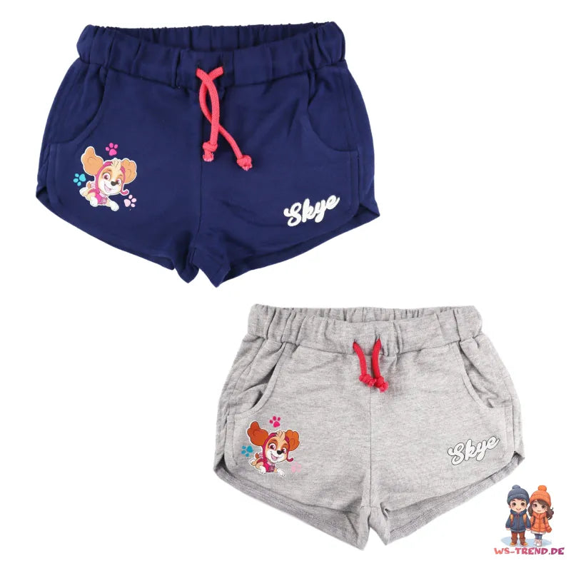 Paw Patrol Skye Kinder Shorts - WS-Trend.de Everest Mädchen - Blau Grau 98-128 Baumwolle
