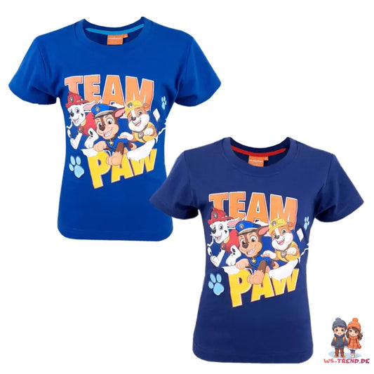 Paw Patrol Team Chase Marshall T-Shirt Blau - WS-Trend.de Kinder - für Jungen 98 bis 128