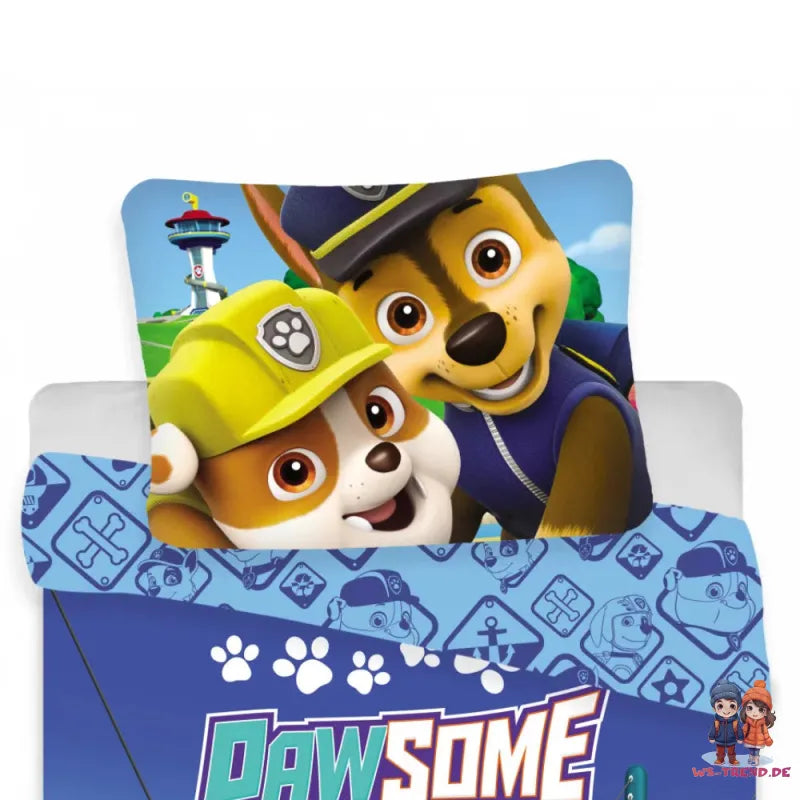 Paw Patrol Chase Baby Bettwäsche 2tlg Set 100x135 40x60 cm 100% Baumwolle - WS-Trend.de