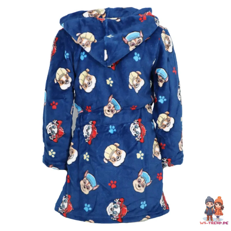 Paw Patrol Chase Marshall Jungen Fleece Bademantel mit Kapuze - WS-Trend.de Gr. 98 - 128
