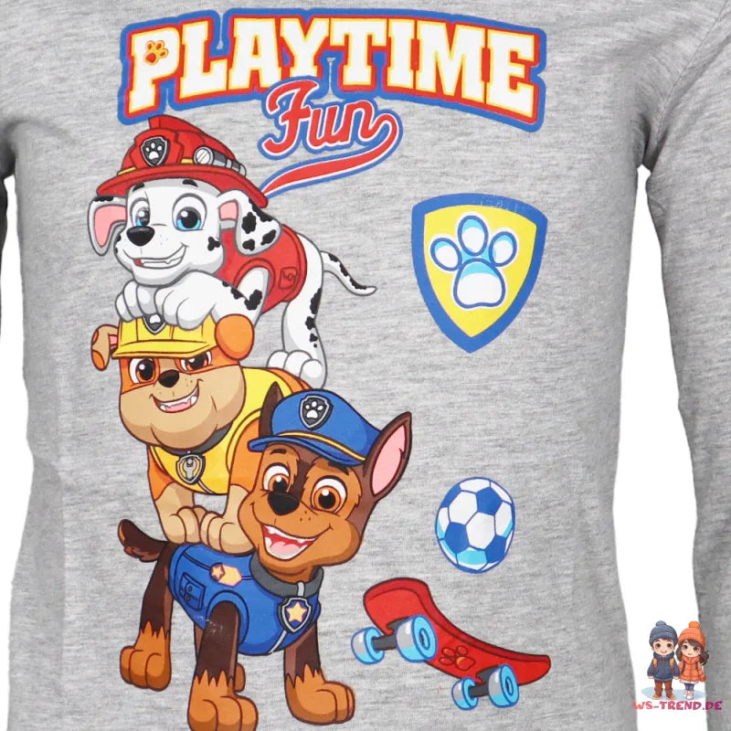 Paw Patrol Chase Rubble Jungen Kinder langarm Shirt - WS-Trend.de Marshall 98 -128
