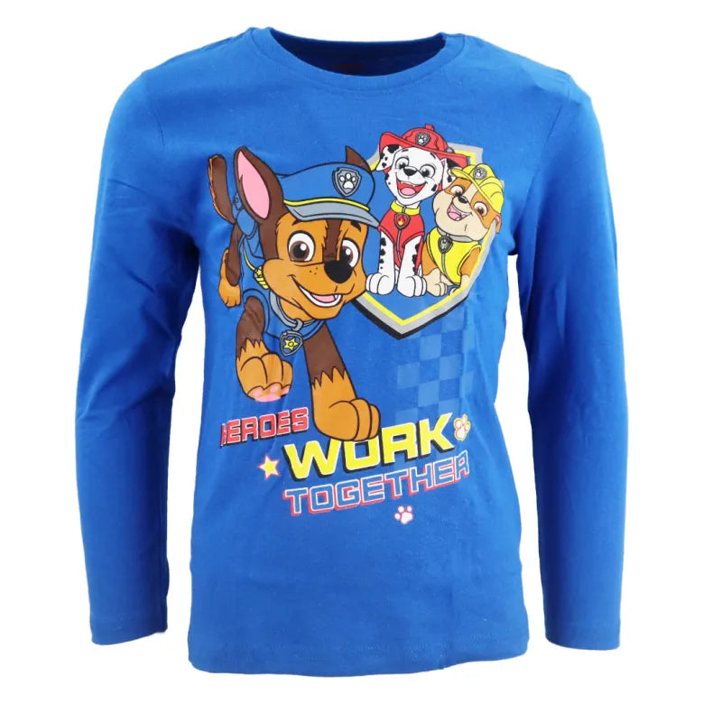 Paw Patrol Chase Marshall Rubble Kinder langarm Shirt - WS-Trend.de Jungen Langarmshirt 98-128 Baumwolle