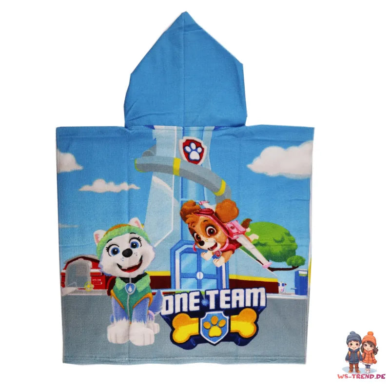Paw Patrol Chase Kinder Badeponcho - WS-Trend.de PAW Jungen Mikrofaser Poncho Badetuch 55x110 cm