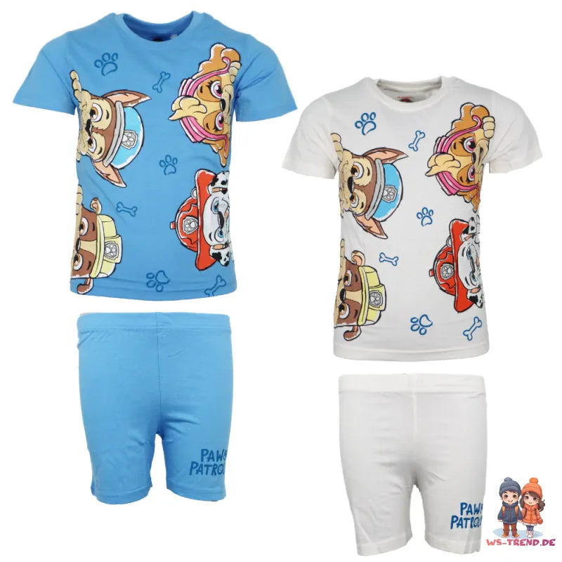 Paw Patrol Kinder Jungen kurzarm Schlafanzug Pyjama Shirt Shorts - WS-Trend.de Gr. 98-128