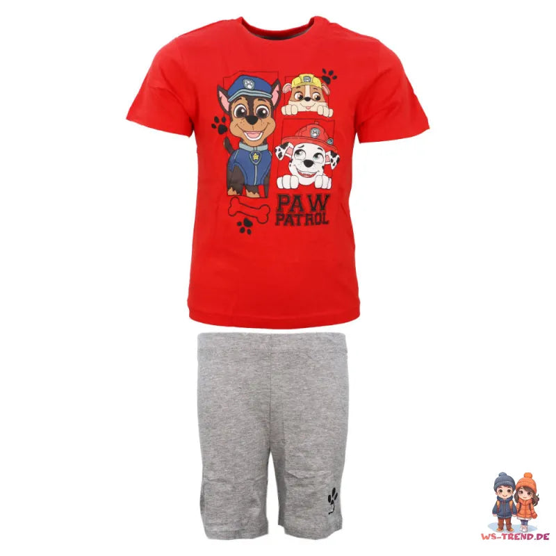 Paw Patrol Kinder kurzarm Schlafanzug Pyjama Shirt Shorts - WS-Trend.de Gr. 98-128