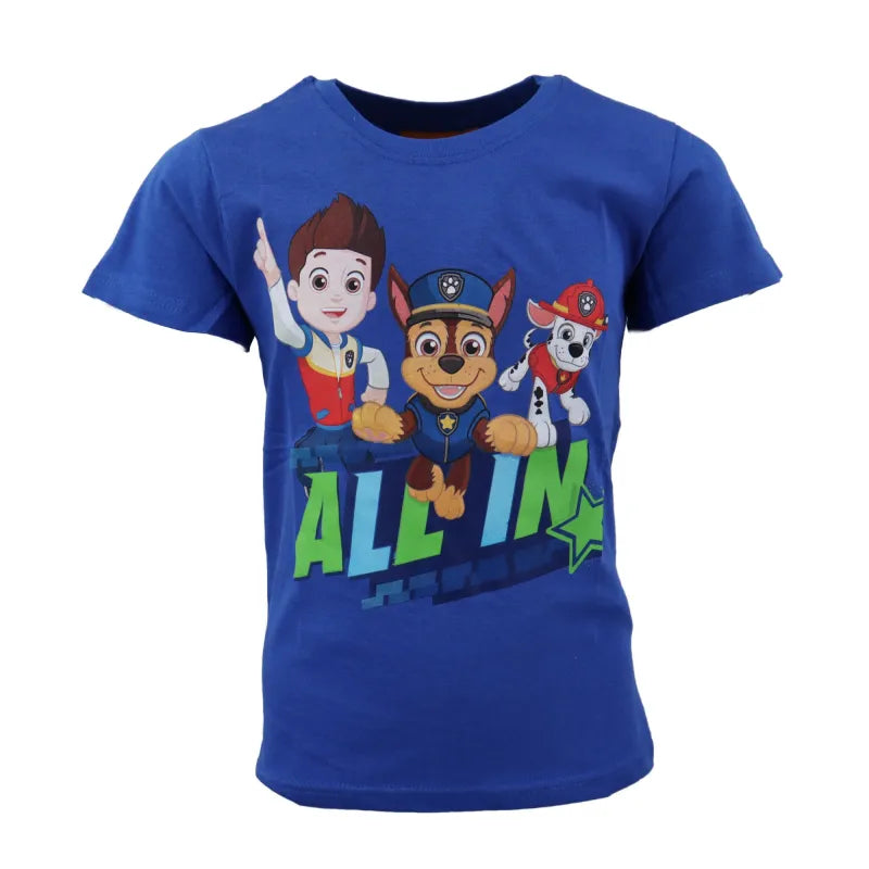 Paw Patrol Ryder Chase Marshall Kinder T-Shirt - WS-Trend.de kurzarm 98 -128 Jungen Baumwolle