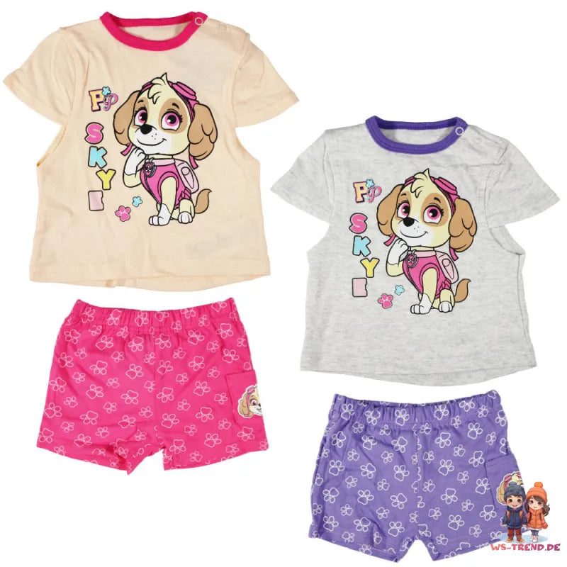 Paw Patrol Skye Mädchen Baby Kurzarm Shirt plus Shorts - WS-Trend.de Gr. 62 bis 86 Baumwolle
