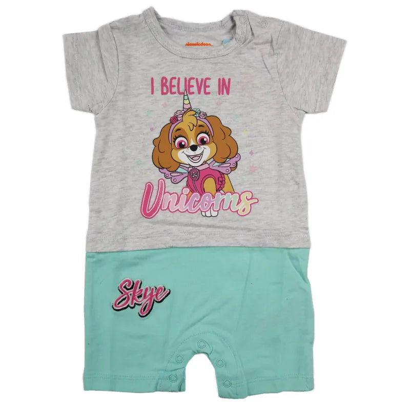 Paw Patrol Mädchen Baby Kurzarm Body Strampler - WS-Trend.de Schlafanzug Gr. 62 bis 92 Skye