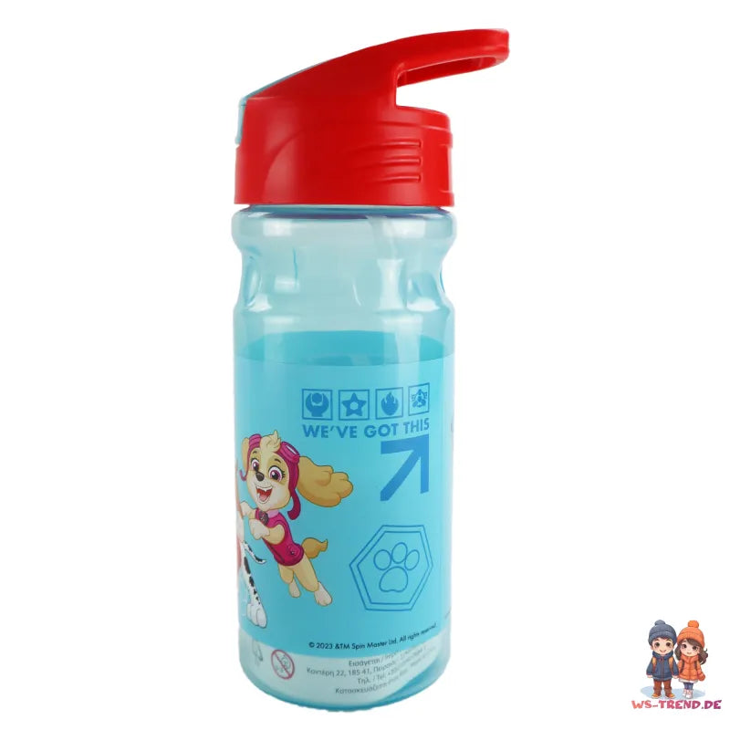Paw Patrol Wasserflasche Trinkflasche Flasche 500 ml Trinkhalm Griff - WS-Trend.de Chase Rubble Marshall