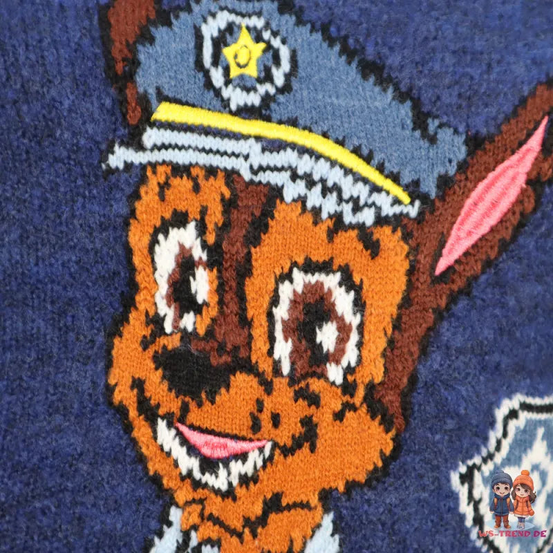 Paw Patrol Chase Kinder Jungen Strick Pullover Sweater - WS-Trend.de Gr. 98 - 128