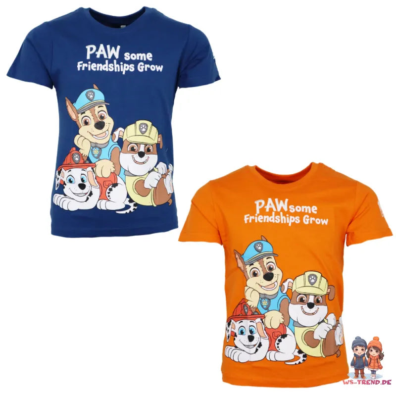 Paw Patrol Chase Rubble Marshall Kinder Jungen T-Shirt - WS-Trend.de kurzarm 98 -128 Baumwolle