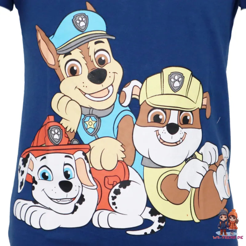 Paw Patrol Chase Rubble Marshall Kinder Jungen T-Shirt - WS-Trend.de kurzarm 98 -128 Baumwolle