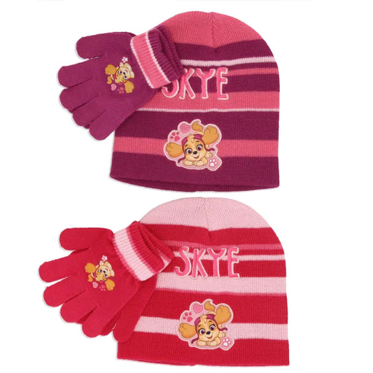 Paw Patrol Skye Kinder Wintermütze plus Handschuhe WS Trend.de 52 54 Rosa Blau