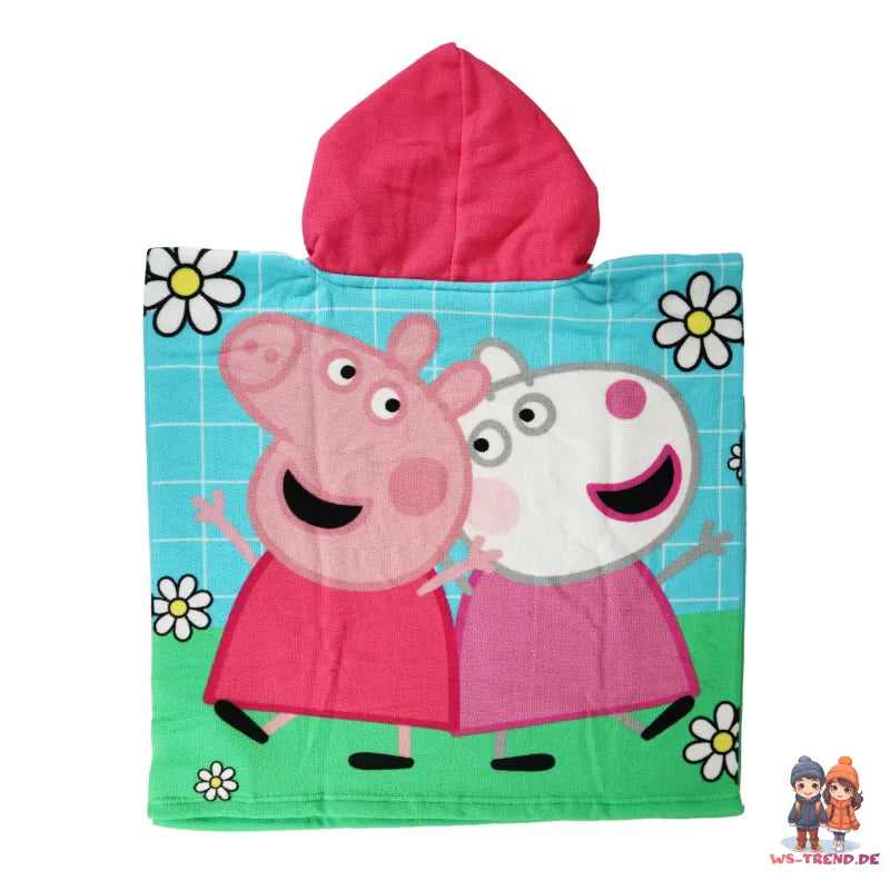 Peppa Wutz Kinder Mädchen Mikrofaser Badeponcho - WS-Trend.de Pig Poncho 55x55 cm