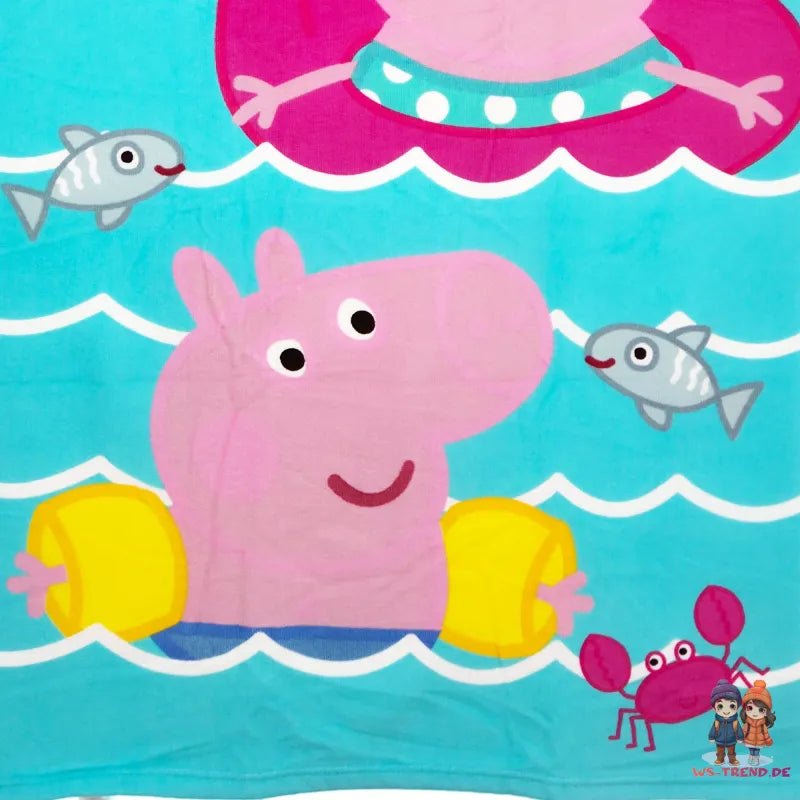 Peppa Wutz Pig George Kinder Mikrofaser Strandtuch Badetuch XL 70x140 WS Trend.de