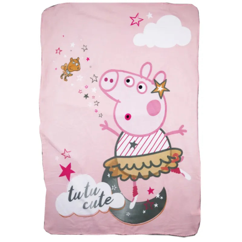 Peppa Wutz Pig Kinder Mädchen Fleecedecke leichte Kuscheldecke 100x140 cm - WS-Trend.de