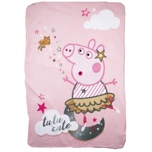 Peppa Wutz Pig Kinder Mädchen Fleecedecke leichte Kuscheldecke 100x140 cm - WS-Trend.de