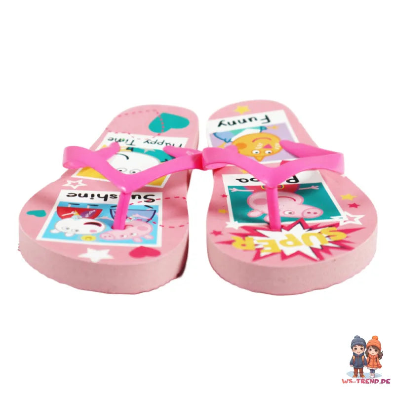 Peppa Pig Wutz Kinder Mädchen FlipFlops Sandalen Zehentrenner - WS-Trend.de Latschen Gr. 24-29