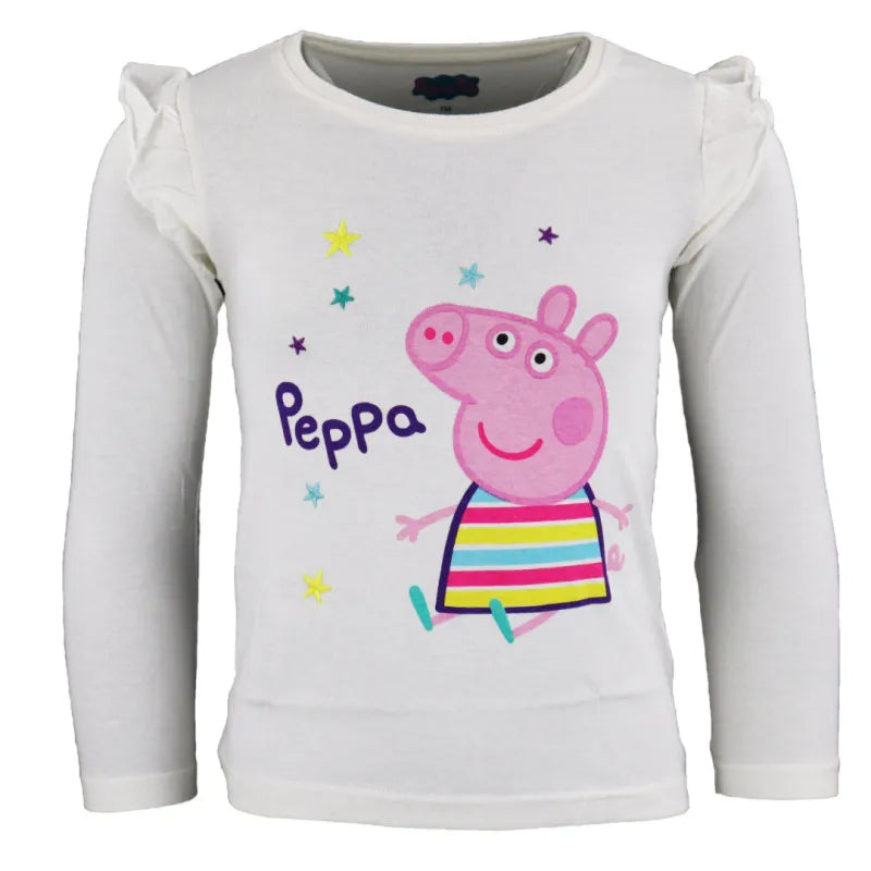 PEPPA Wutz Pig Kinder T-Shirt langarm für Mädchen - WS-Trend.de George Dino Langarmshirt Jungen 92-122 Rot Grau