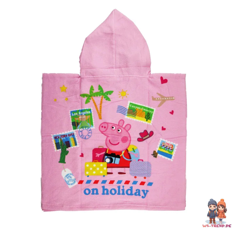 Peppa Wutz Kinder Mädchen Mikrofaser Badeponcho - WS-Trend.de Pig Poncho 55x55 cm