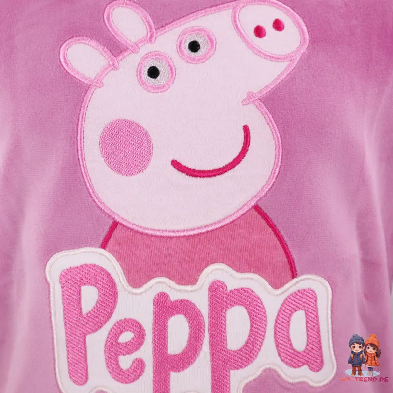 Peppa Pig Wutz Kinder Velour Pullover Sweater - WS-Trend.de Pulli 92 - 116 Mädchen