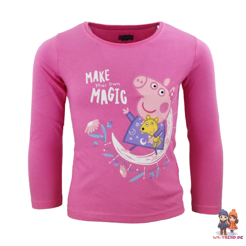 Peppa Pig Kinder Schlafanzug Pyjama lang - WS-Trend.de Wutz 92 -116 Mädchen Baumwolle
