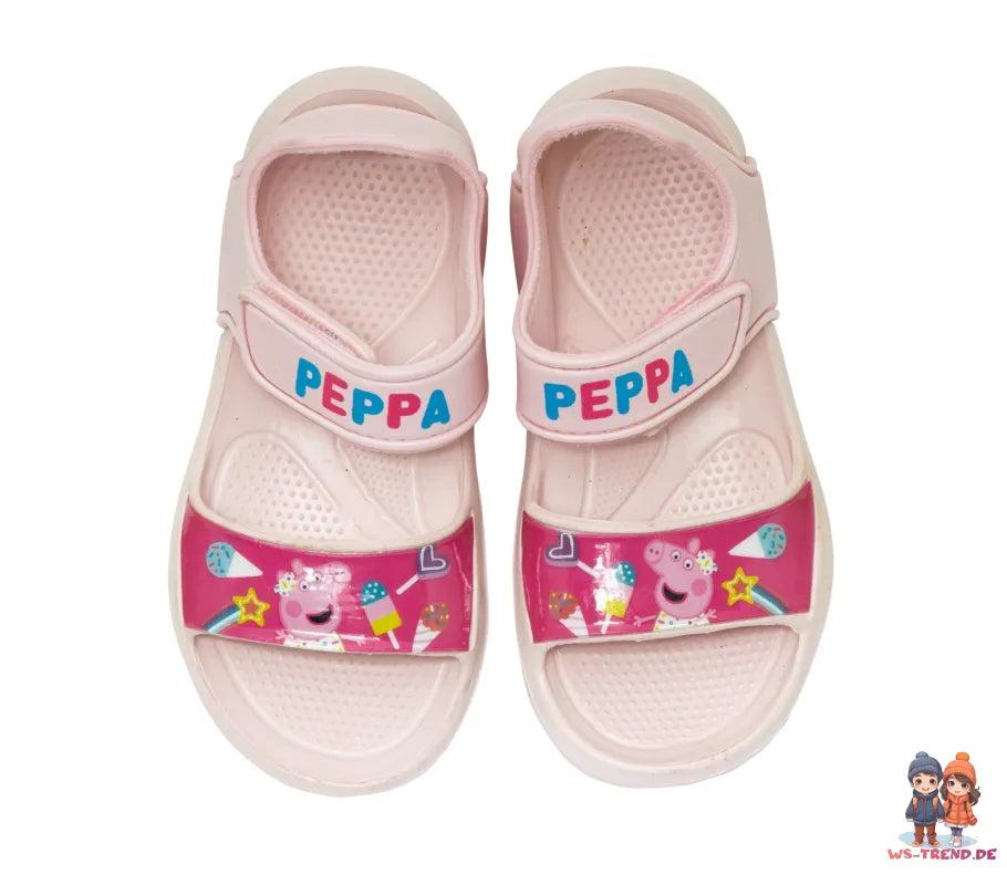Peppa Wutz - Kinder Sandalen mit Klettverschluss - WS-Trend.de Pig 3D Optik - Badeschuhe Latschen Hausschuhe 22-32