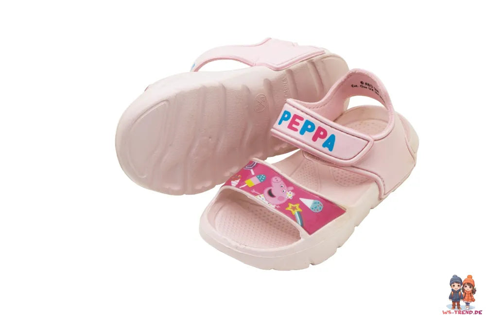 Peppa Wutz - Kinder Sandalen mit Klettverschluss - WS-Trend.de Pig 3D Optik - Badeschuhe Latschen Hausschuhe 22-32